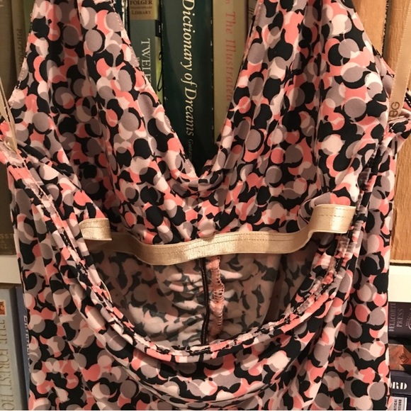 BCBG Pink Purple Black Polka Dot Halter Top - Picture 5 of 6